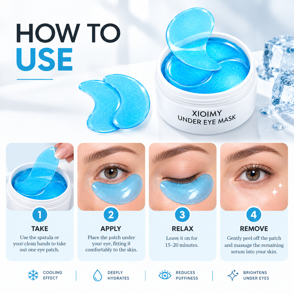 Collagen + Retinol Hydrogel Under Eye Patches, 60 pcs