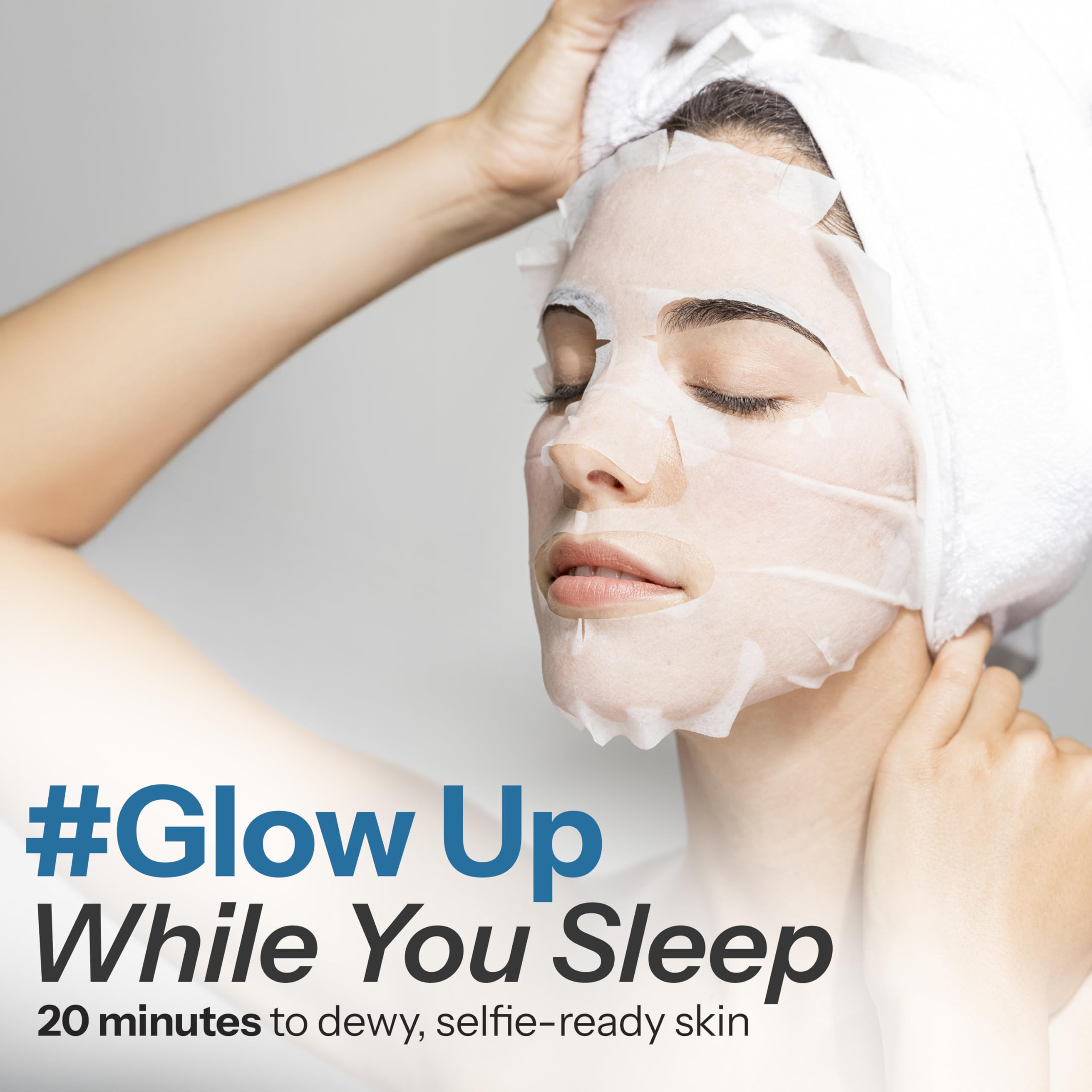 Skin 2.0 Hyaluronic Acid & Collagen Sheet Mask a single mask unfolded
