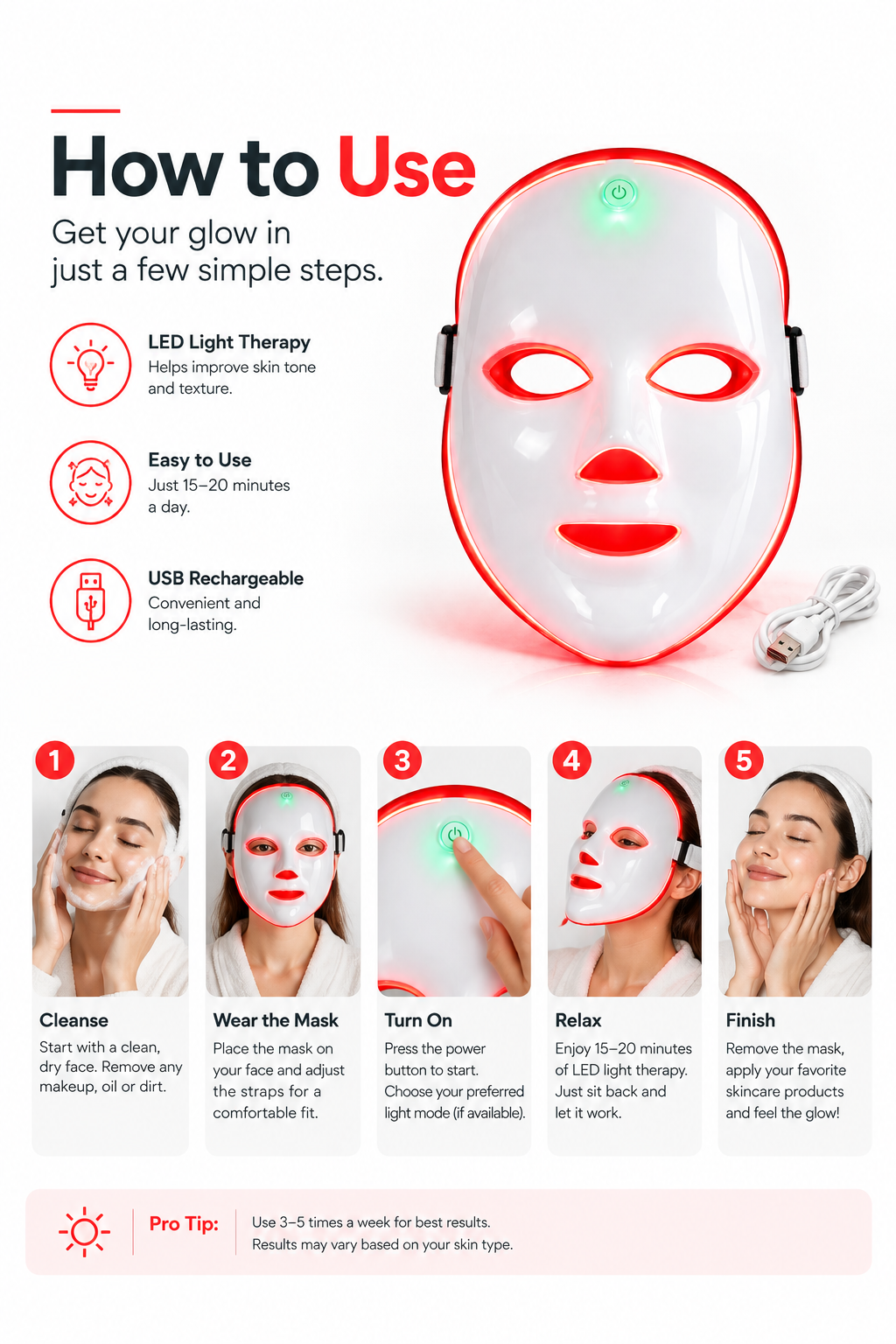 7-Color LED Face Mask