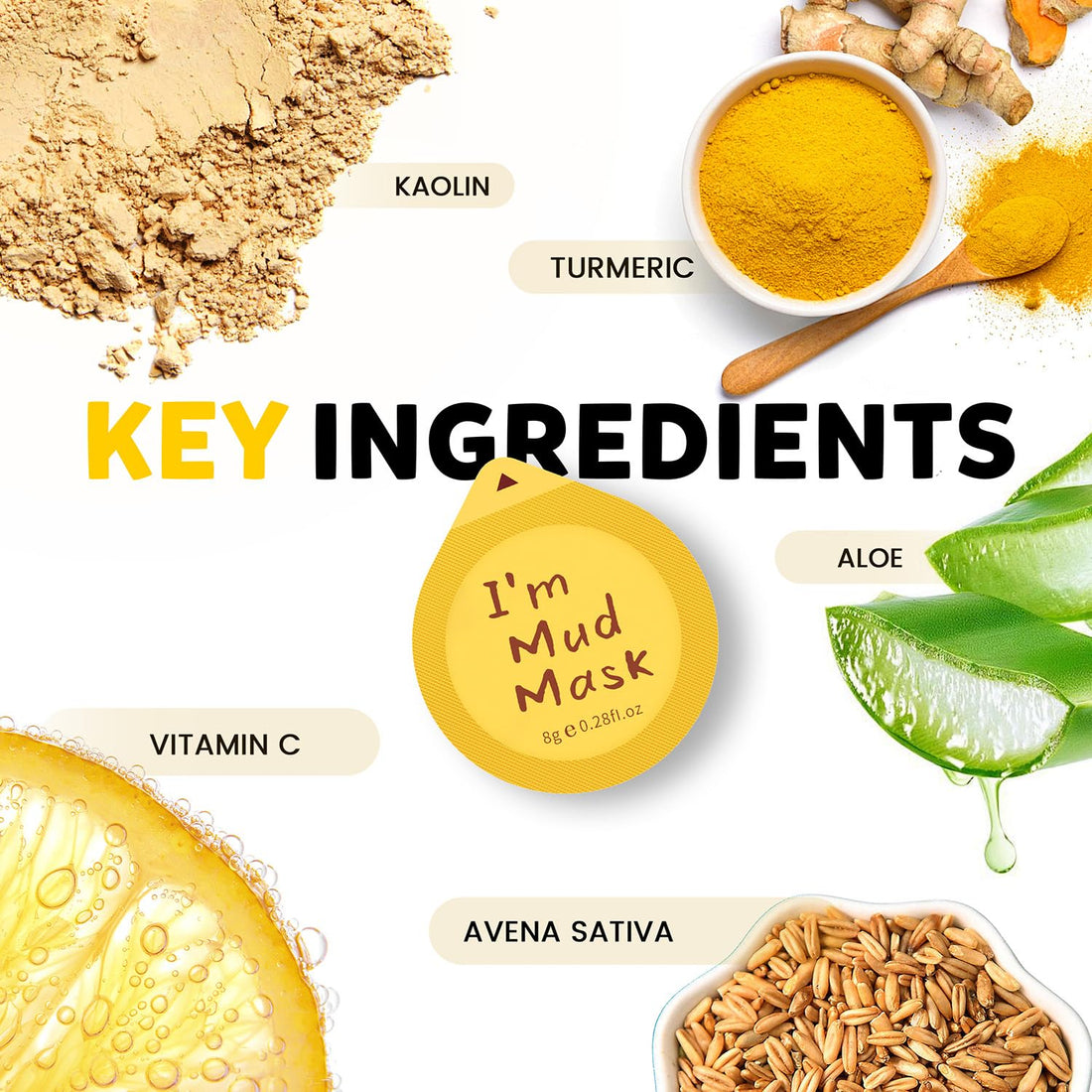 Turmeric Vitamin C Clay Mask Brightening Skin Care