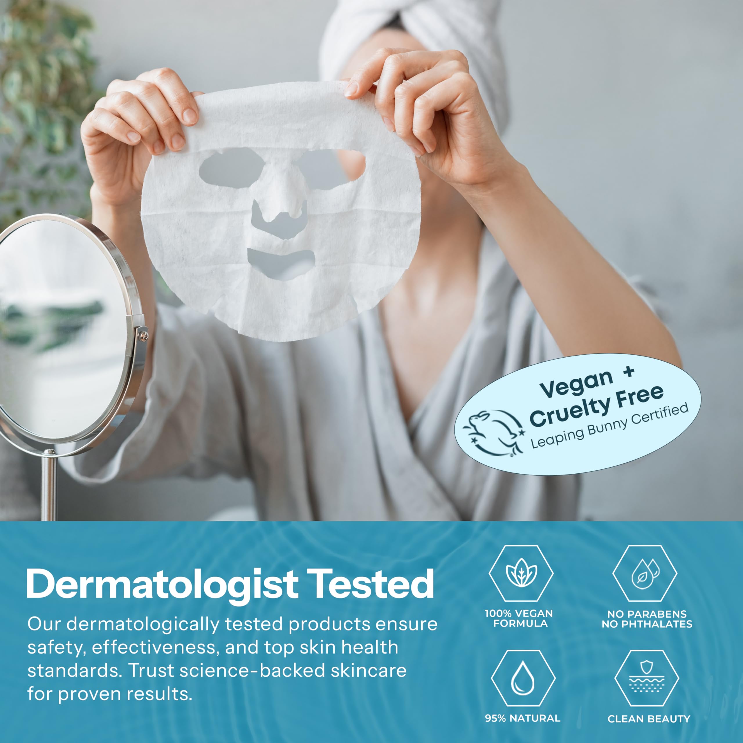 Skin 2.0 Hyaluronic Acid & Collagen Sheet Mask close-up of the essence-soaked material
