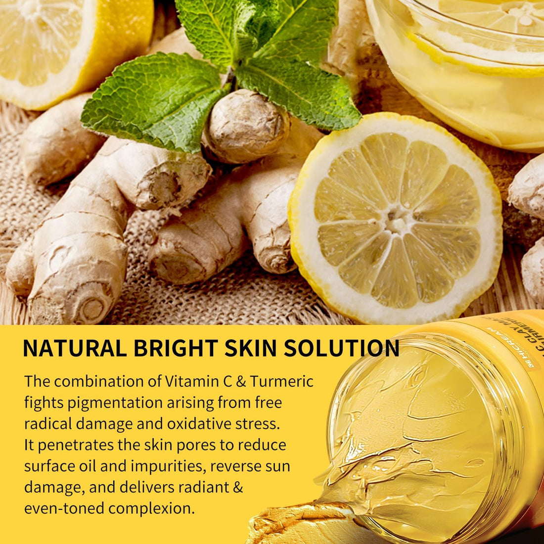Turmeric Vitamin C Clay Mask Brightening Skin Care