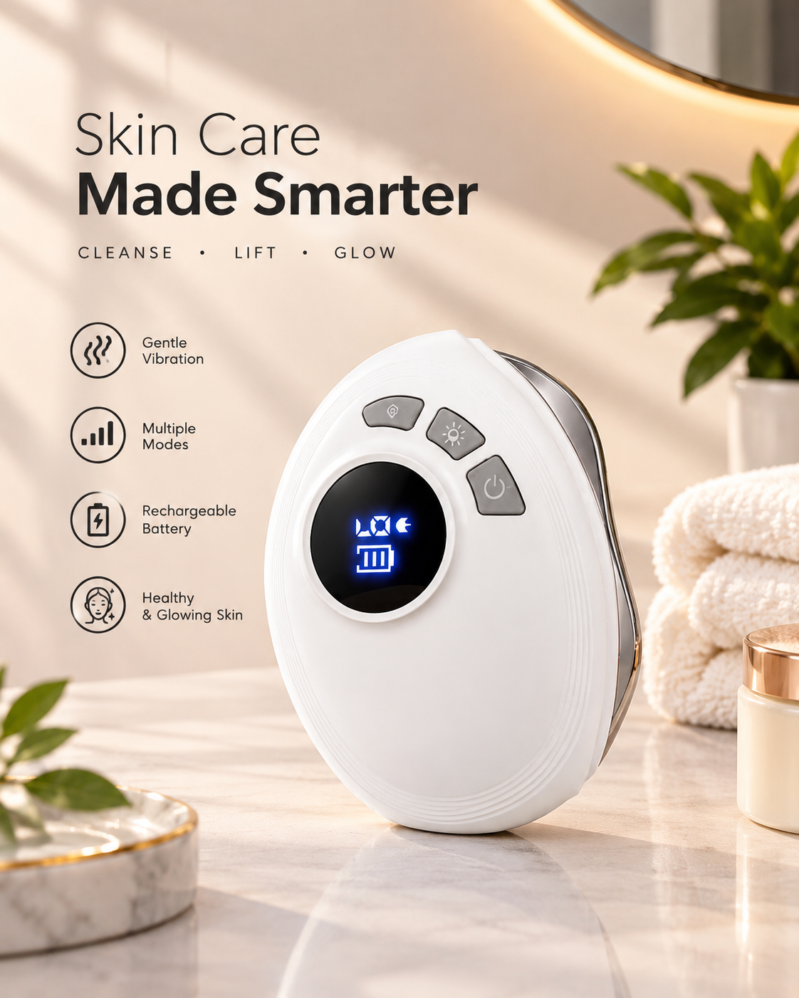 Heated Vibrating Gua Sha Facial Massager