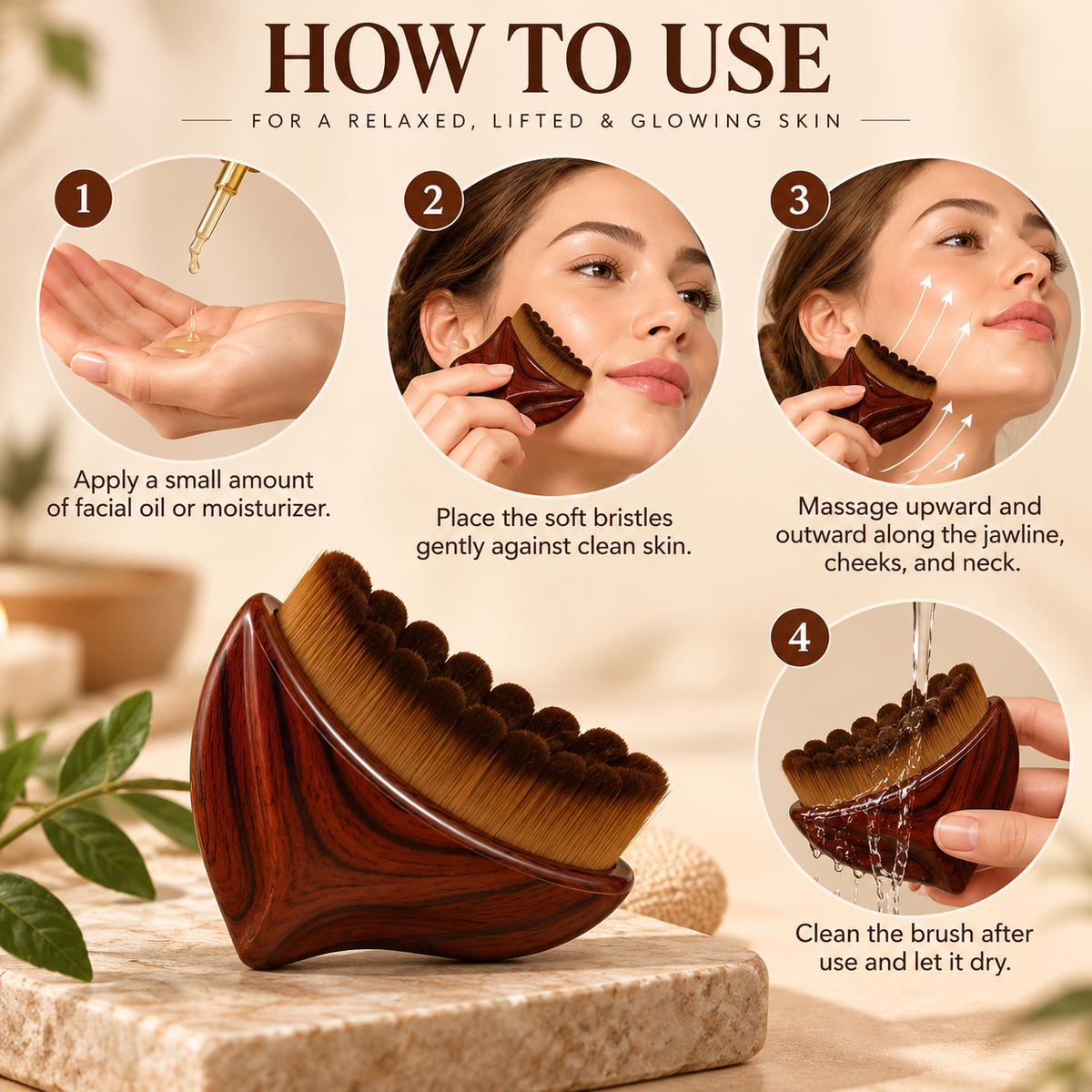 Soft Bristle Facial Massage Brush