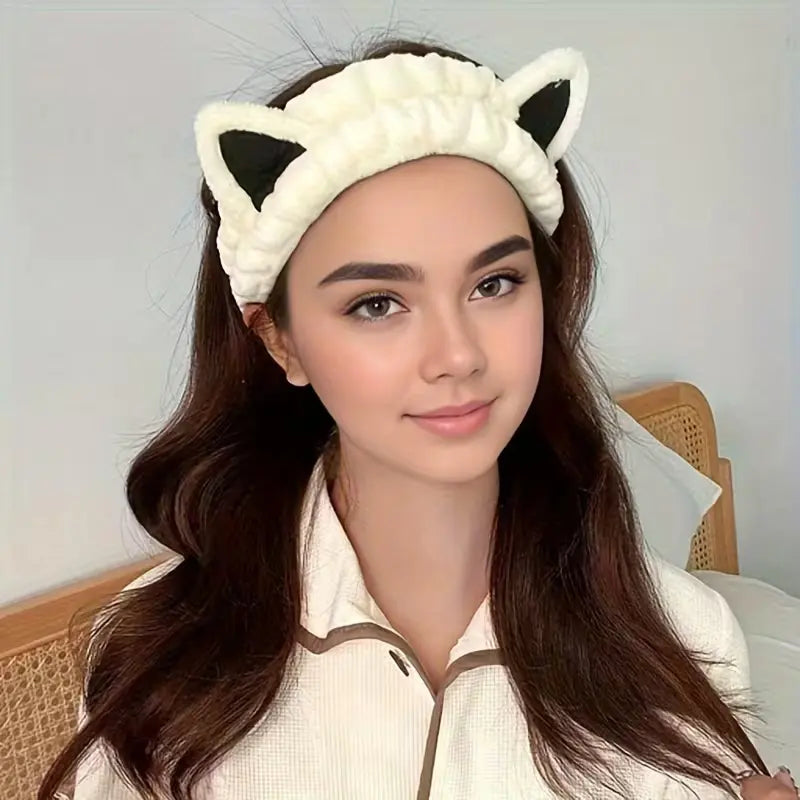 Fluffy Cat Ear Spa Headband