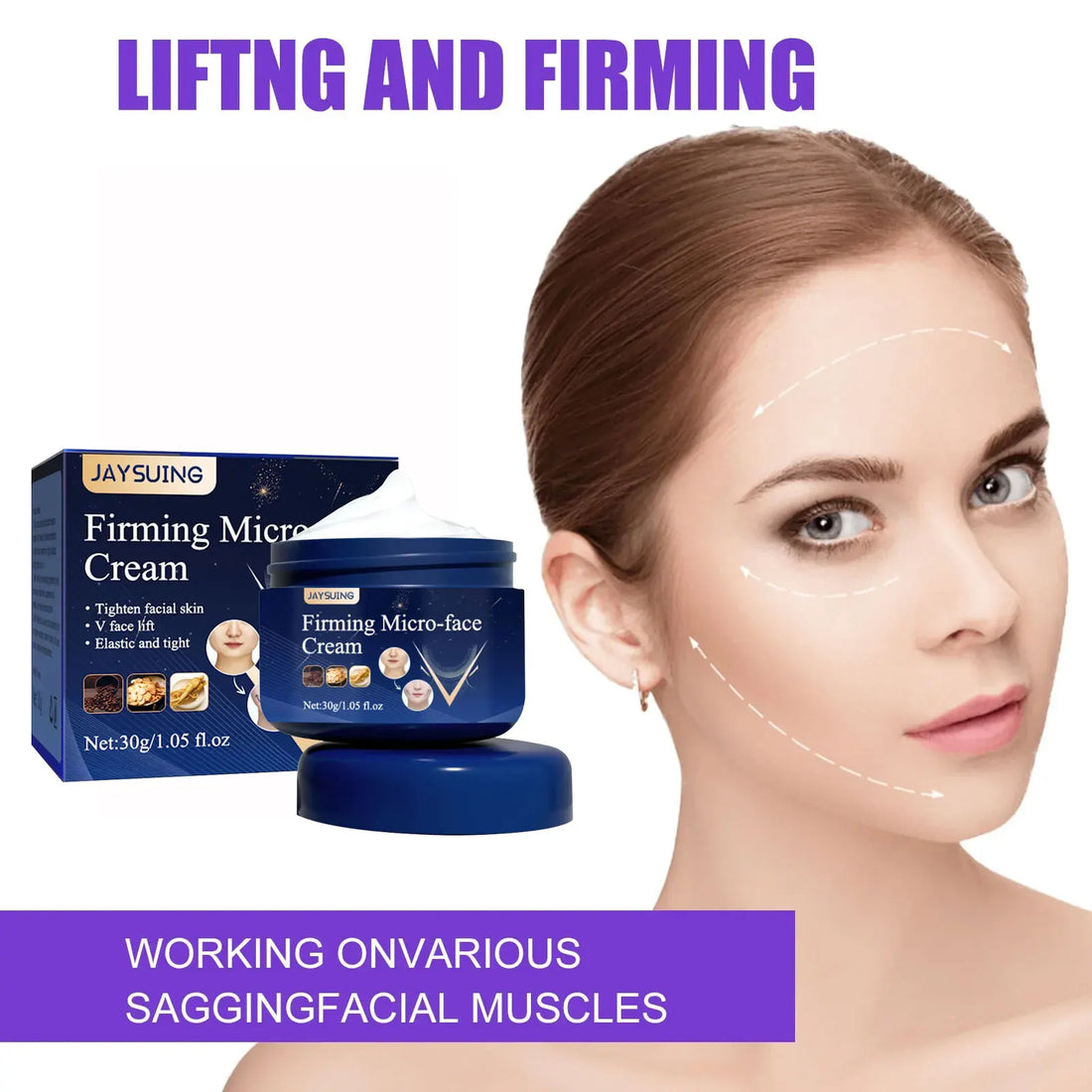 Jaysuing Firming Micro-Face Cream V-Shape Lifting Support cream texture swatch