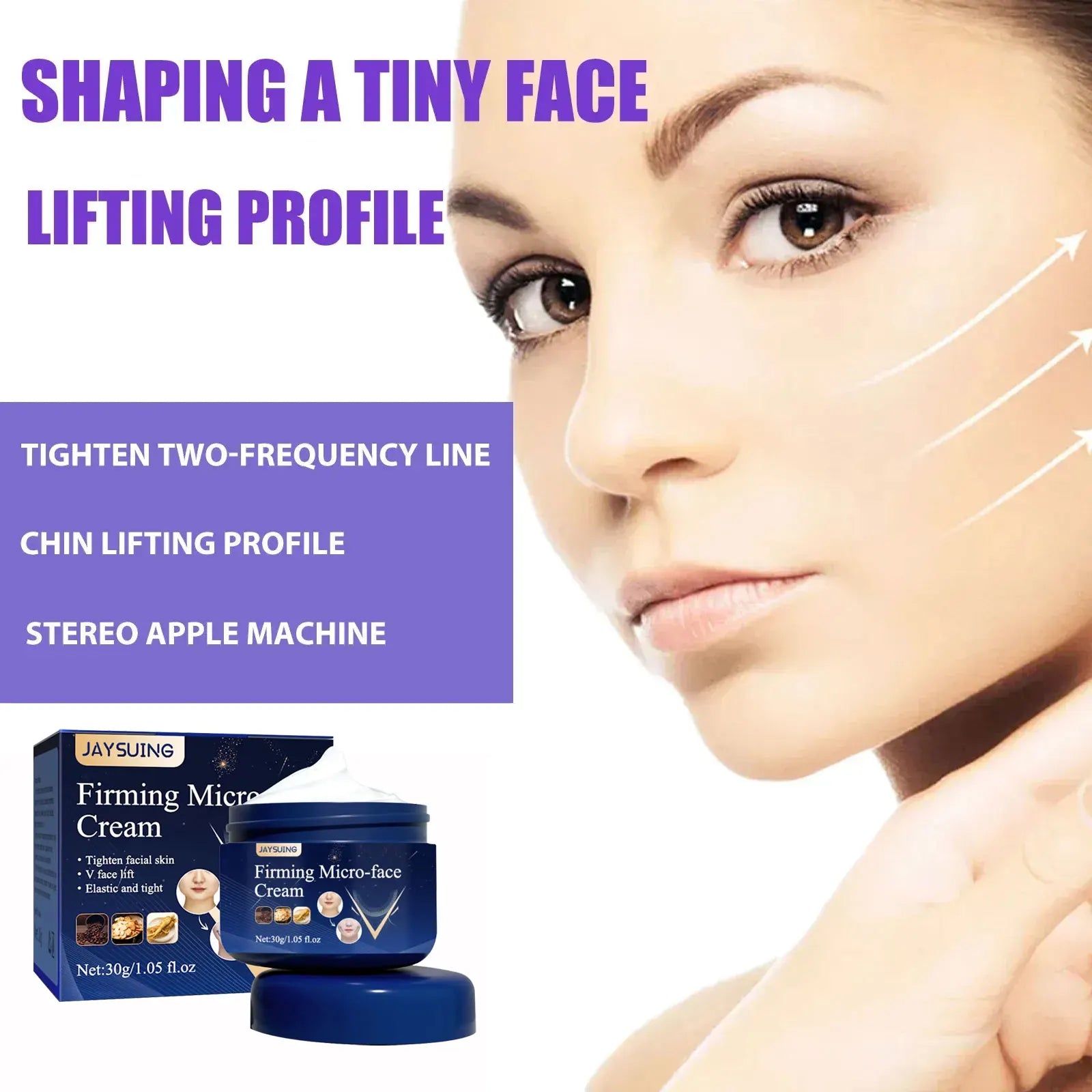 Jaysuing Firming Micro-Face Cream V-Shape Lifting Support key ingredients highlighted