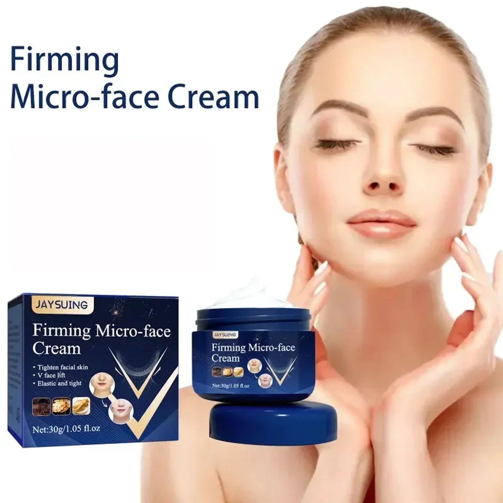 Jaysuing Firming Micro-Face Cream V-Shape Lifting Support jar or tube, front view