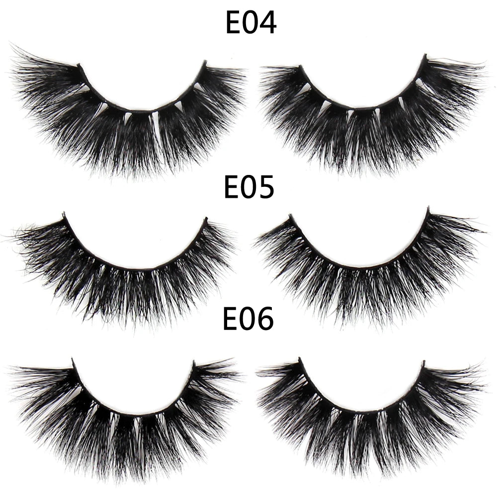 FOXESJI Lashes 3D Mink Eyelashes Natural Long Fluffy Dramatic Strip Eye Lashes Eyelash Extension Soft False Eyelashes Makeup