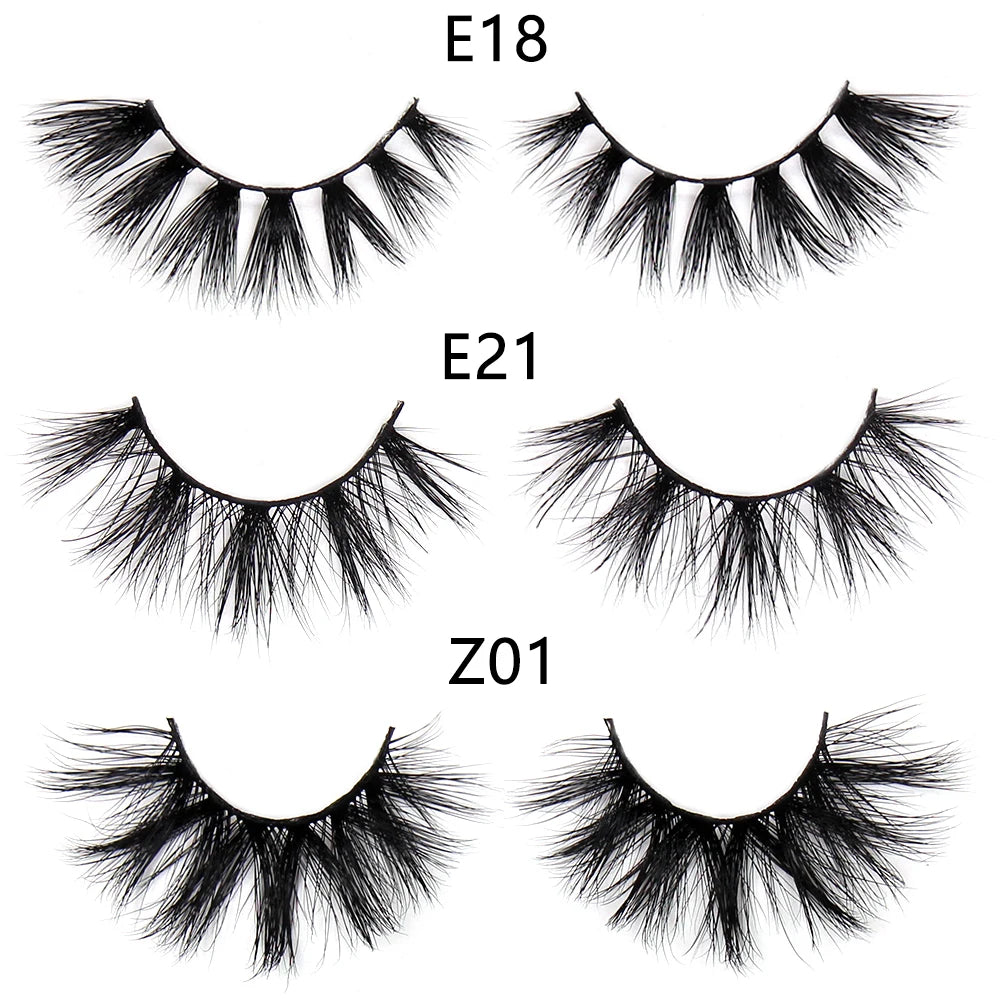 FOXESJI Lashes 3D Mink Eyelashes Natural Long Fluffy Dramatic Strip Eye Lashes Eyelash Extension Soft False Eyelashes Makeup