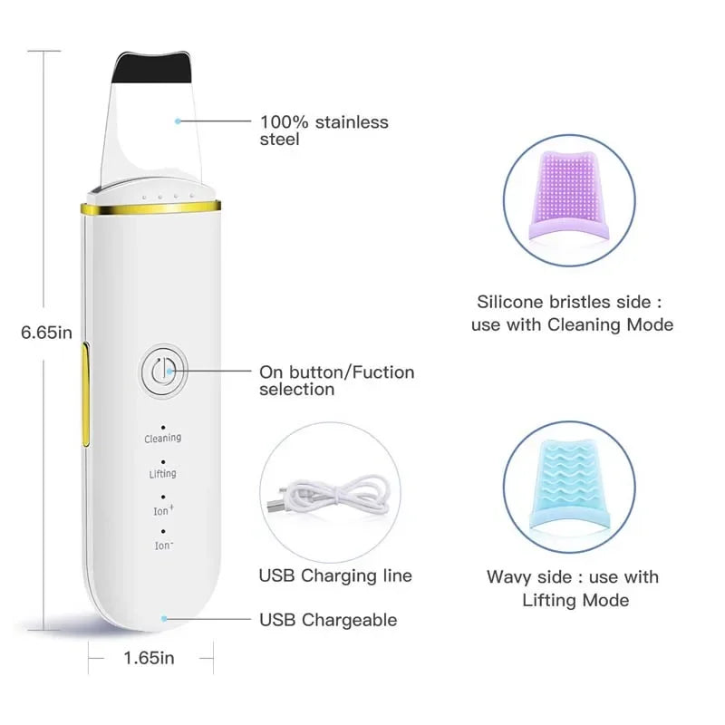 Ultrasonic Face Spatula Pore Cleaner Skin Device
