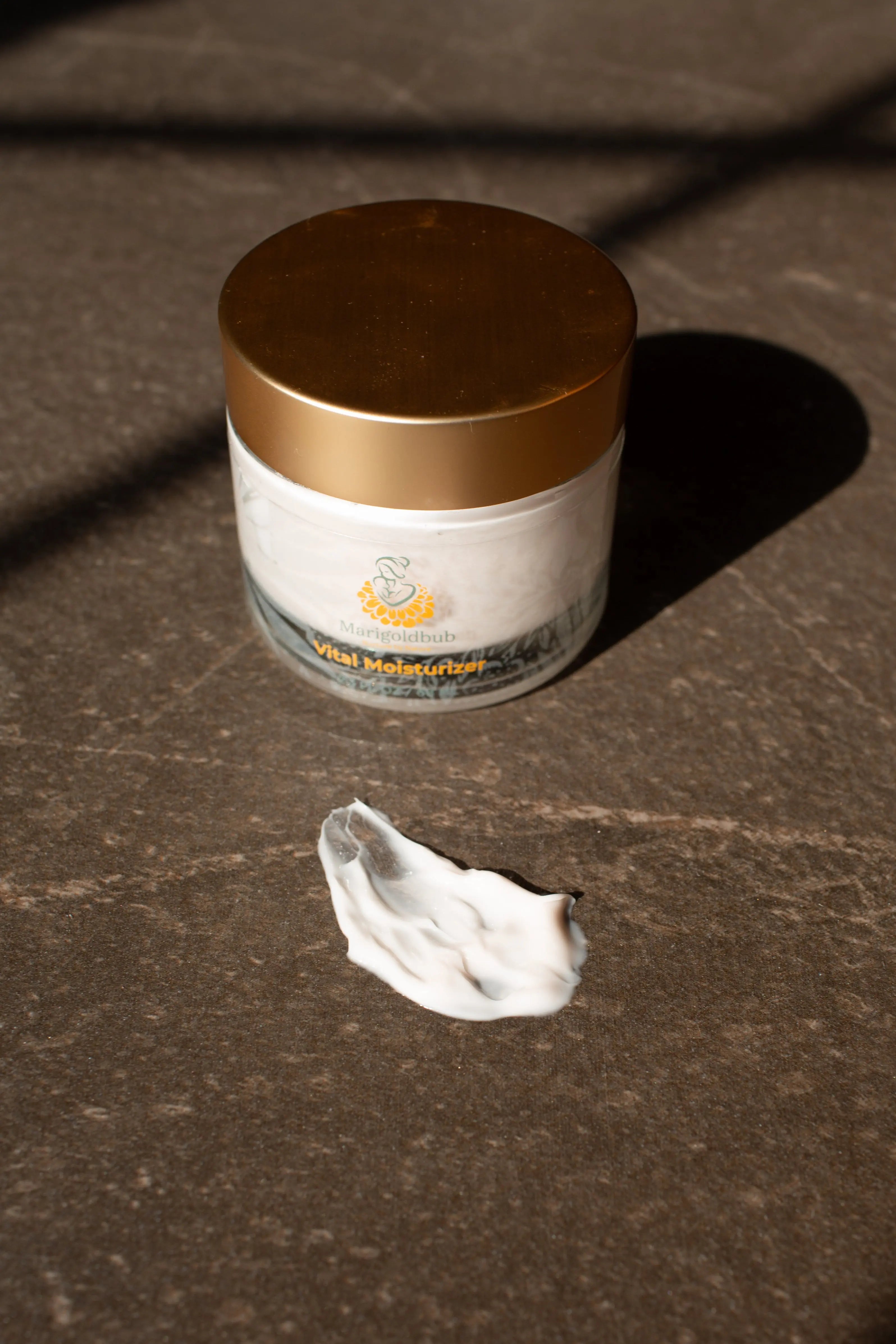 Marigoldbub Vital Moisturizer with Ashwagandha cream texture swatch