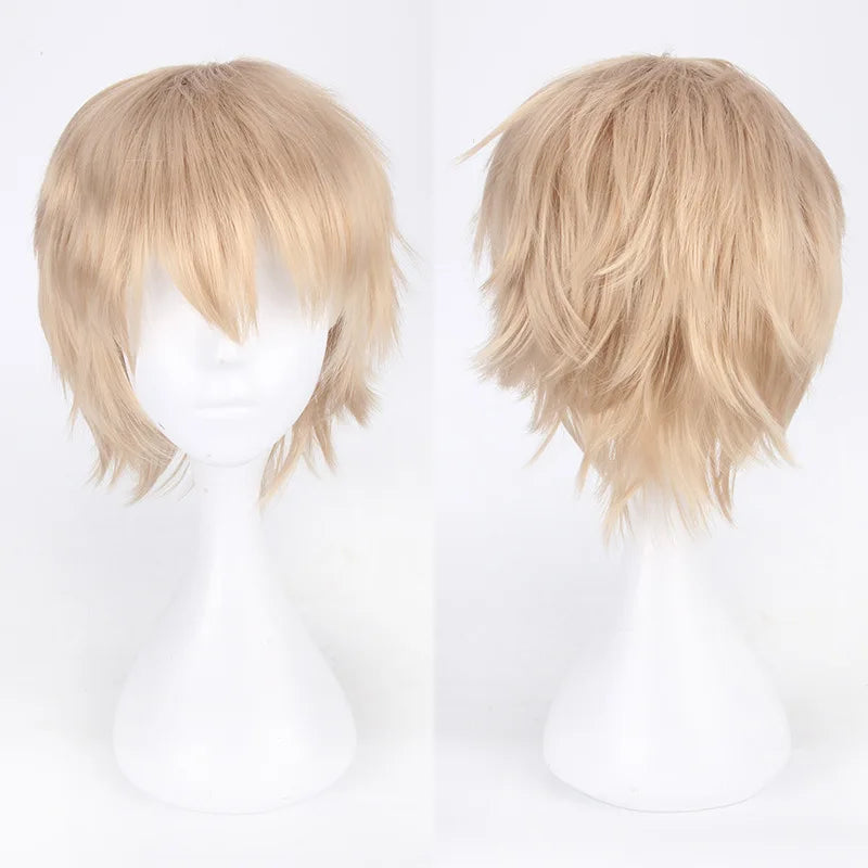 Cosplay Wig 30cm Short Anime Wig Heat Resistant Synthetic Hair Halloween Party Wigs + Wig Cap