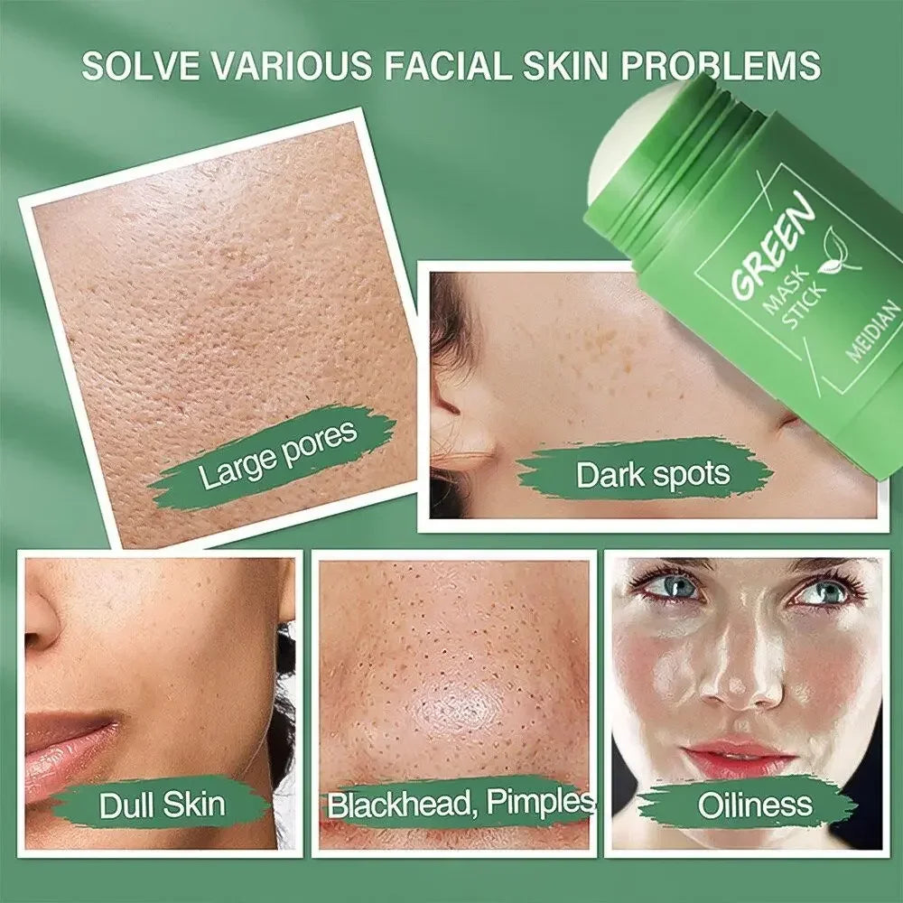 Green Tea Clay Mask Stick Deep Cleansing Oil Control mask texture close-up