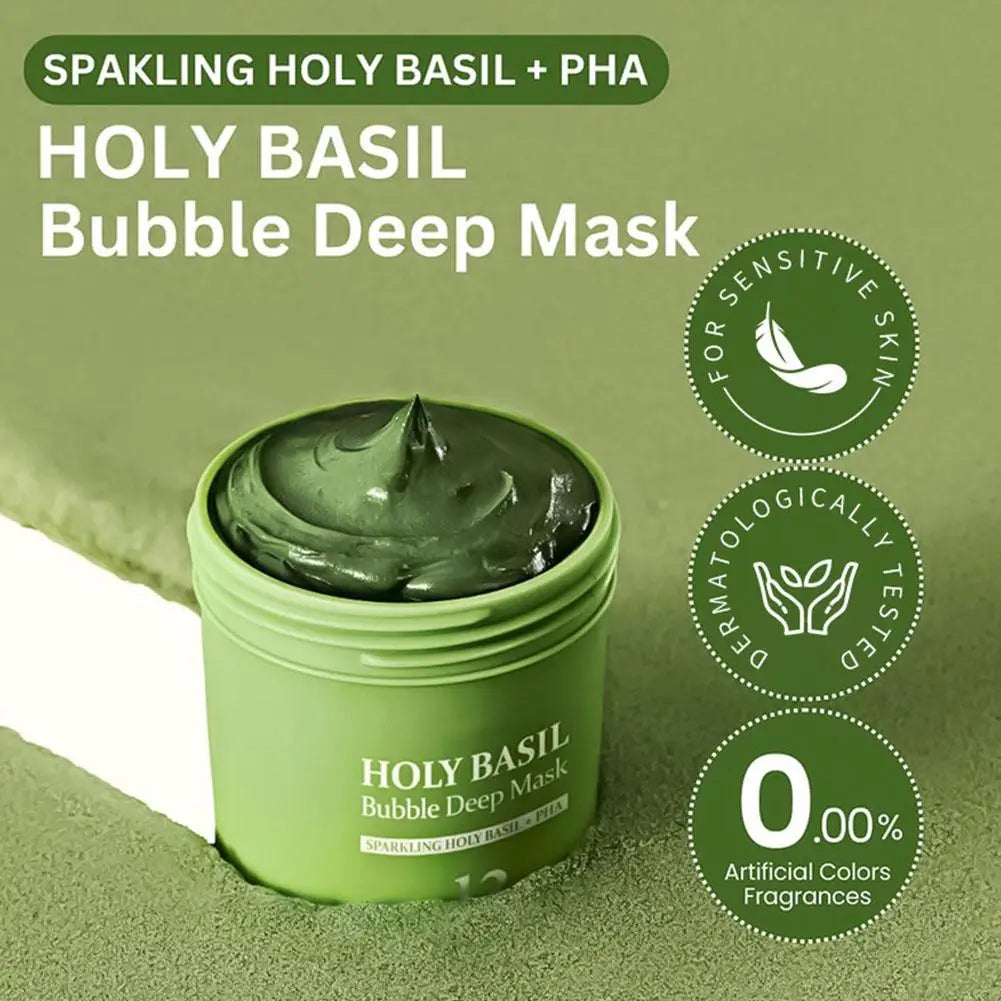 Carbonic Acid Holy Basil Bubble Mask Pore & Blackhead Care mask texture close-up
