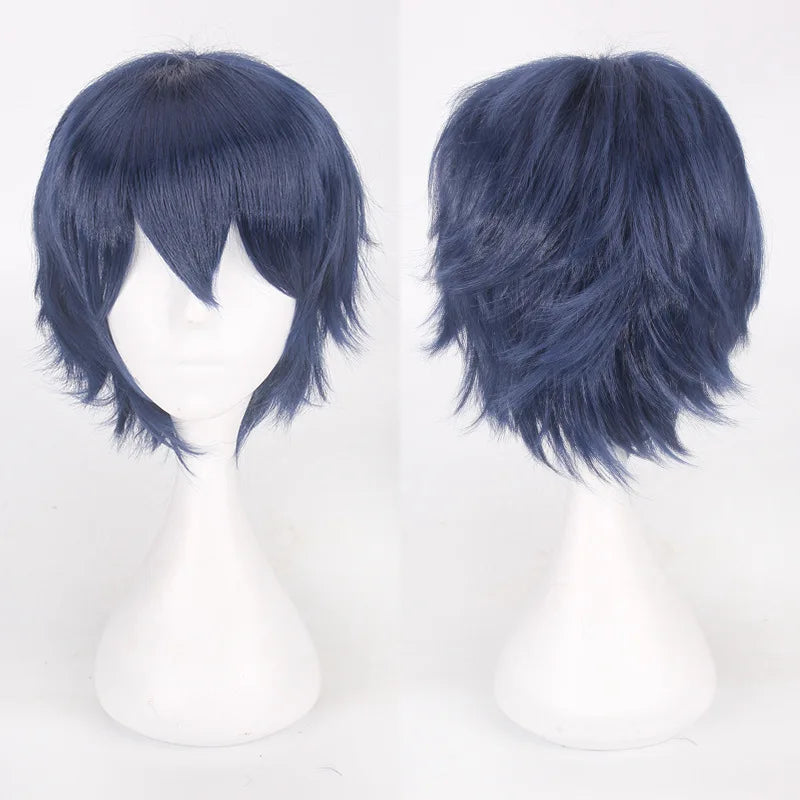 Cosplay Wig 30cm Short Anime Wig Heat Resistant Synthetic Hair Halloween Party Wigs + Wig Cap