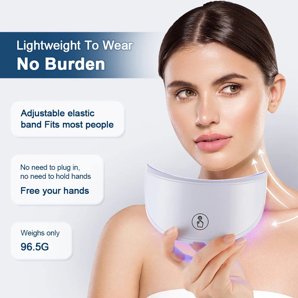 LED Facial Mask 7 Colors Neck Therapy Anti-Aging Care