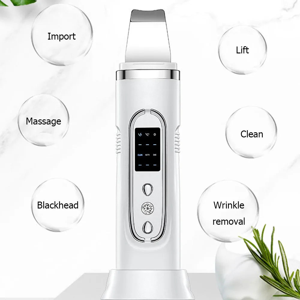 Ultrasonic Skin Scrubber Deep Cleansing Device Tool