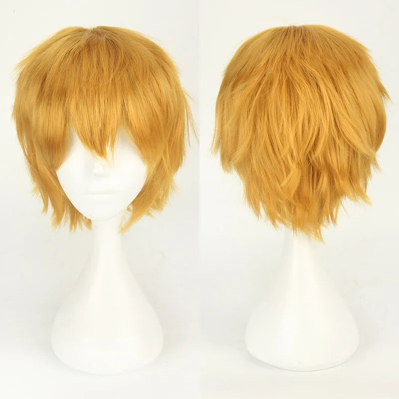 Cosplay Wig 30cm Short Anime Wig Heat Resistant Synthetic Hair Halloween Party Wigs + Wig Cap