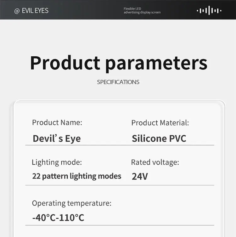 New APP LED Truck Car Devil Eye Light For Board Windshield Remote Music Control Custom Text Pattern Lighting 12V 24V Display