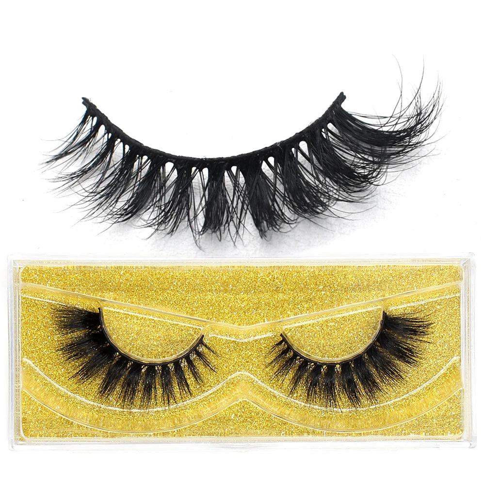 FOXESJI Lashes 3D Mink Eyelashes Natural Long Fluffy Dramatic Strip Eye Lashes Eyelash Extension Soft False Eyelashes Makeup