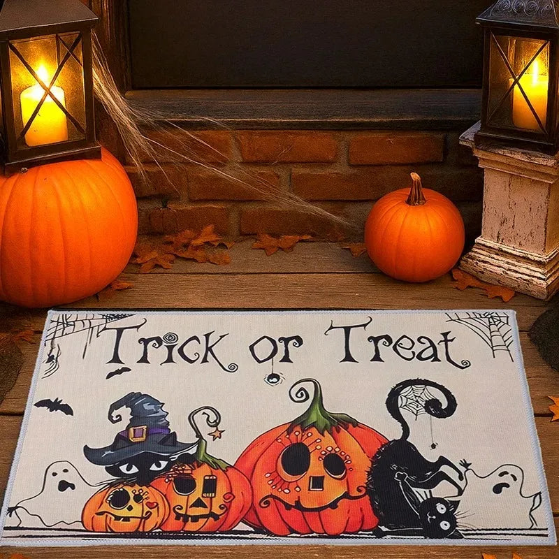 Halloween Pumpkin Doormat Halloween Theme Party Decoration Kids Favor Pumpkin Ghost Doormat Trick or Treat Party Supplies