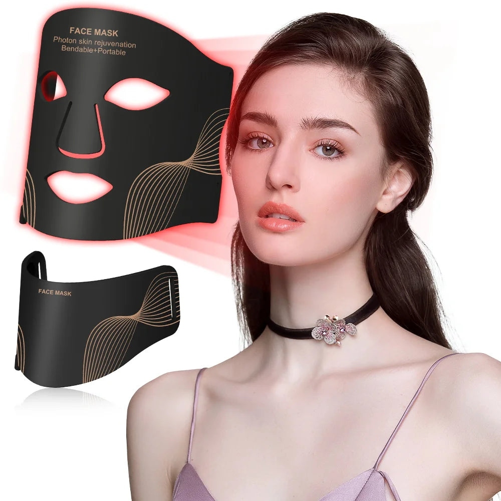 7-Color LED Face & Neck Mask Wireless Red Light Therapy