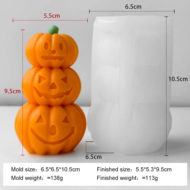 Halloween Devil Pumpkin Silicone Candle Mold Handmade Aroma Plaster Resin Decor Mould Soy Wax Candle Making Supplies