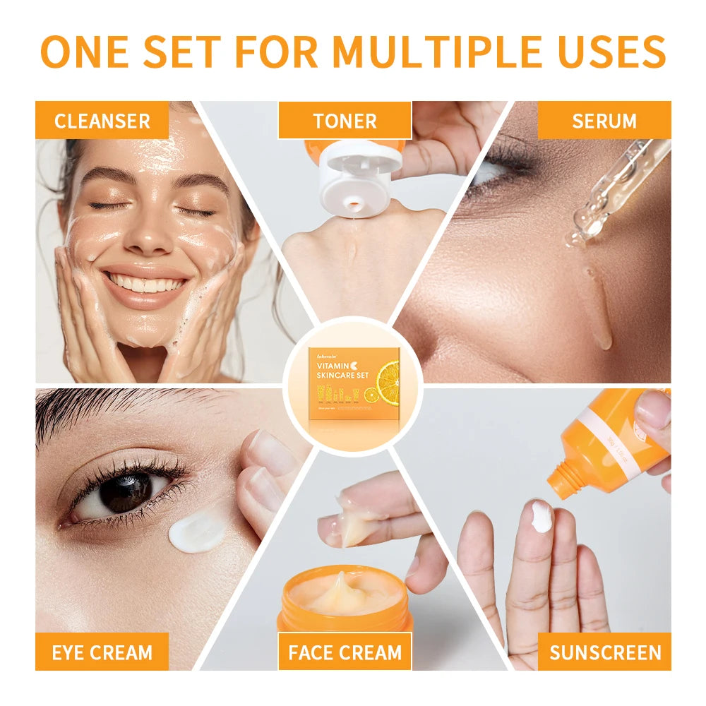Lakerain Vitamin C Skincare Set how-to-use routine order