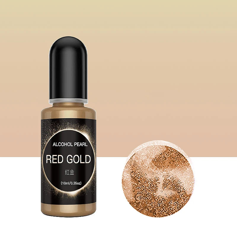 10ml Metallic Pearlescence Pigment Alcohol Liquid Art Ink Alcohol Diffusion DIY Resin Mold Colorant Dye Jewelry Making Supplies