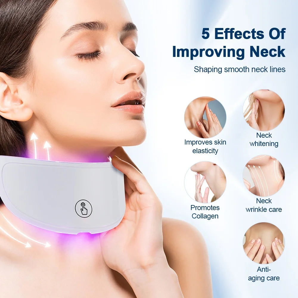 LED Facial Mask 7 Colors Neck Therapy Anti-Aging Care