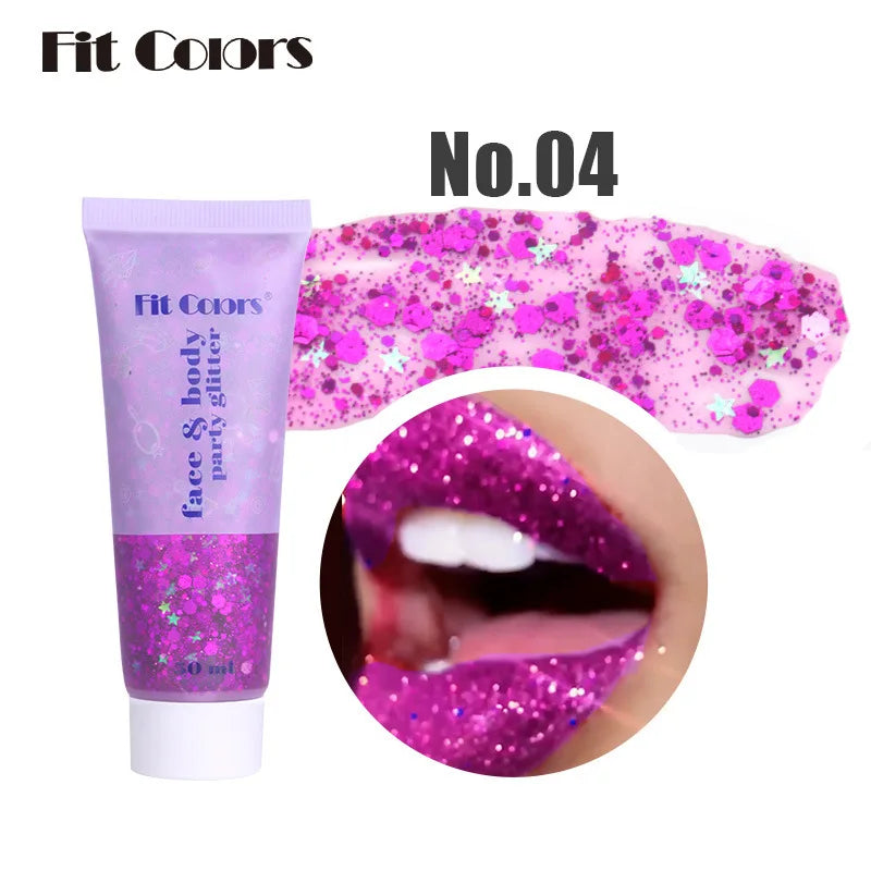20 Colors Body Glitter Gel Mermaid's Scale Chunky Glitter Sequins Gel  for Face Body Hair Nail Christmas and Party