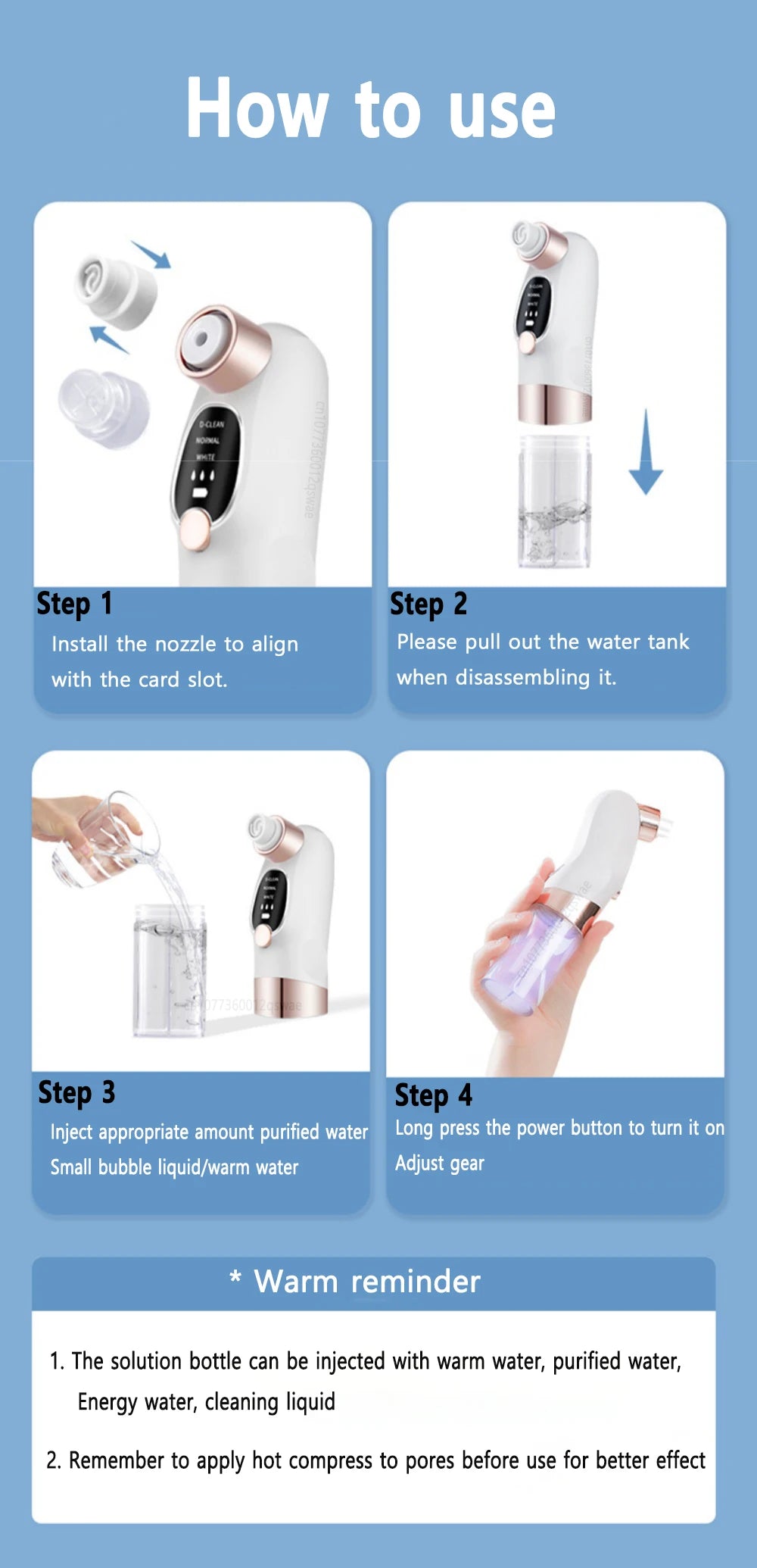 Electric Blackhead Remover Pore Vacuum Cleaner Device