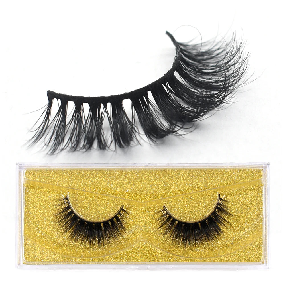 FOXESJI Lashes 3D Mink Eyelashes Natural Long Fluffy Dramatic Strip Eye Lashes Eyelash Extension Soft False Eyelashes Makeup