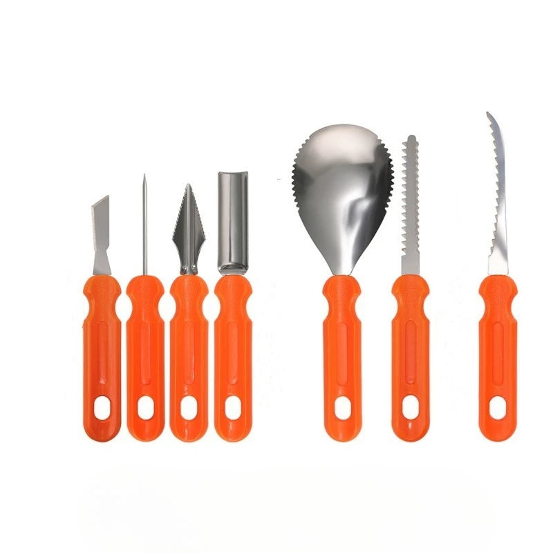 7Pcs Halloween Pumpkin Carving Set Tools Pumpkin Carving Knife Adults Pumpkin Cutting Supplies Engraving Kitchen Cutting Tools
