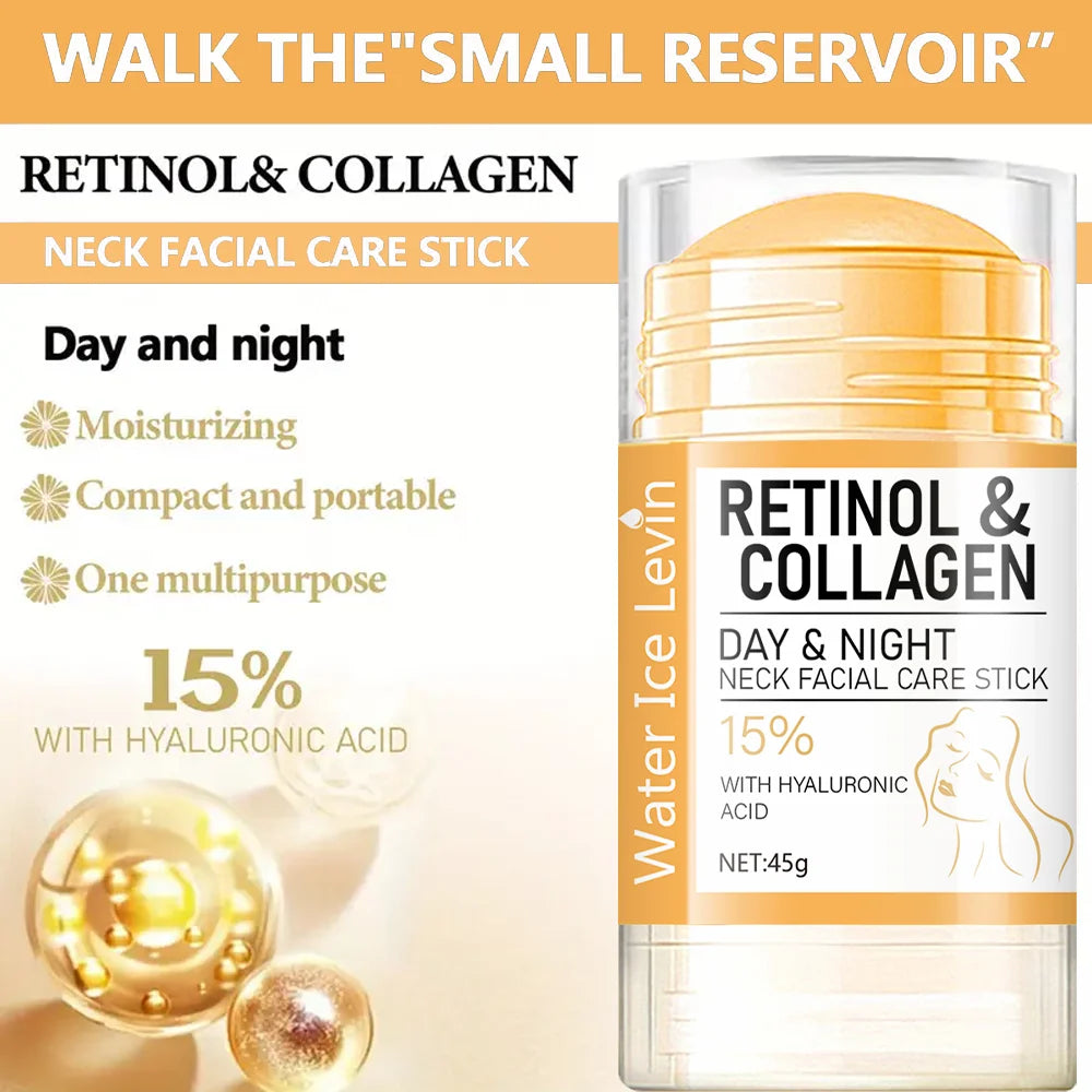 Retinol & Collagen Neck Cream Stick Firming Moisturizer application step on skin
