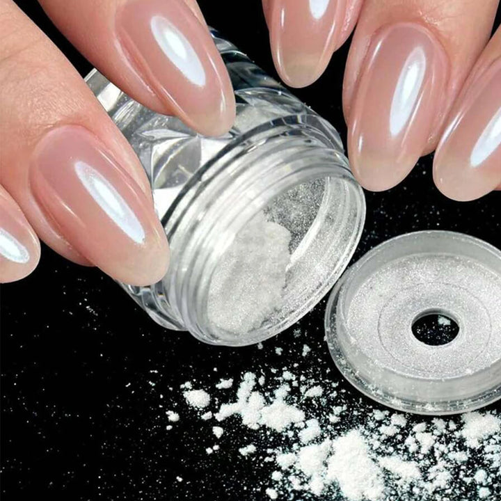 1pc Chrome Nail Powder Ice Transparent Aurora High Gloss Pearl Rainbow Color Powder Metal Pigment Nail Art Creation