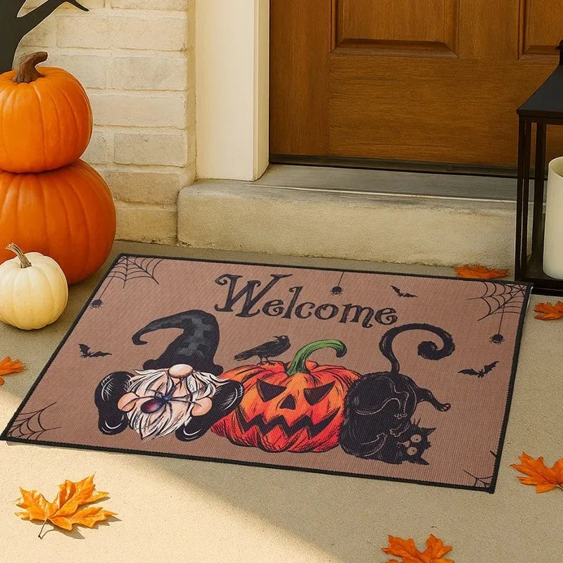 Halloween Pumpkin Doormat Halloween Theme Party Decoration Kids Favor Pumpkin Ghost Doormat Trick or Treat Party Supplies