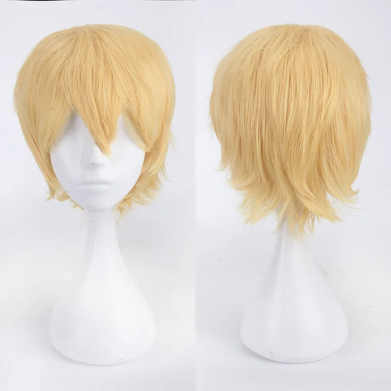 Cosplay Wig 30cm Short Anime Wig Heat Resistant Synthetic Hair Halloween Party Wigs + Wig Cap