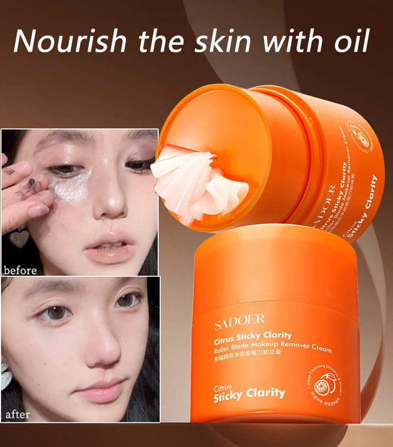 Citrus Makeup Remover Stick Facial Makeup Balm Lip Eye Large Capacity Mild Pencil Sharpener Face Cleansing Balm Cream Skin Care