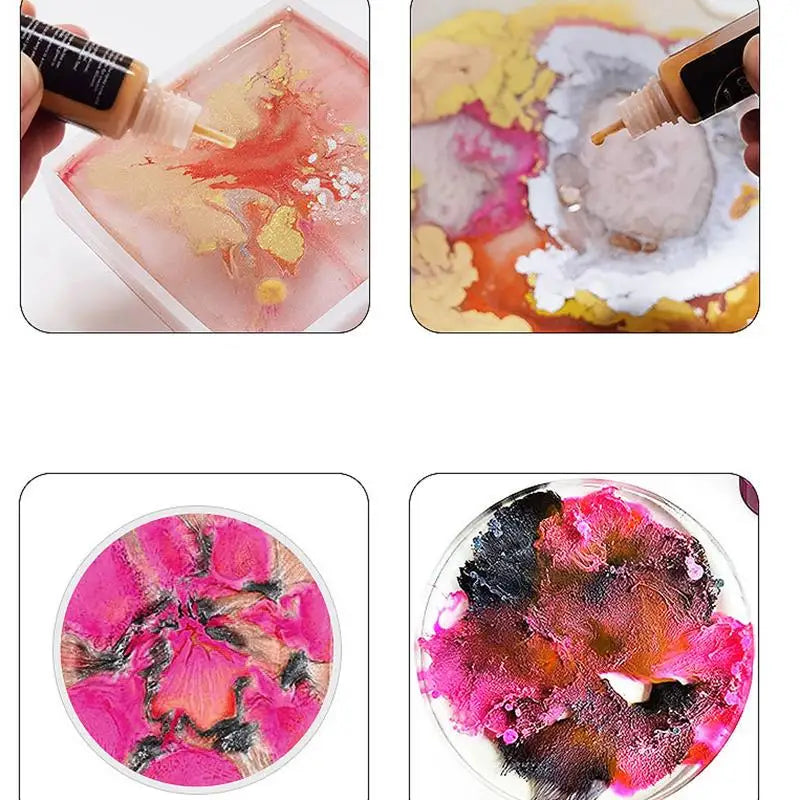 10ml Metallic Pearlescence Pigment Alcohol Liquid Art Ink Alcohol Diffusion DIY Resin Mold Colorant Dye Jewelry Making Supplies