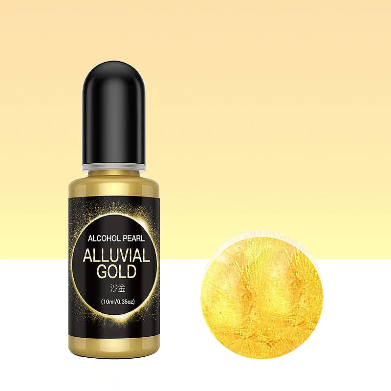 10ml Metallic Pearlescence Pigment Alcohol Liquid Art Ink Alcohol Diffusion DIY Resin Mold Colorant Dye Jewelry Making Supplies