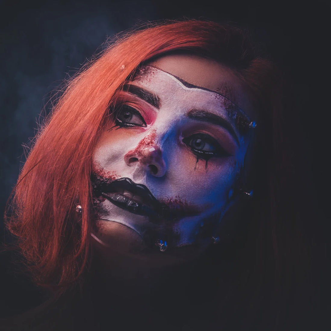 Bowitzki SFX Face Body Paint ,Halloween Makeup Special Effects，Fake Blood Scar Wax Charred Ash Powder with Sponges Brush