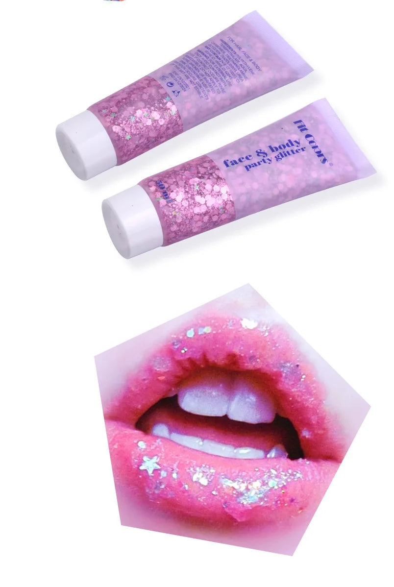 20 Colors Body Glitter Gel Mermaid's Scale Chunky Glitter Sequins Gel  for Face Body Hair Nail Christmas and Party