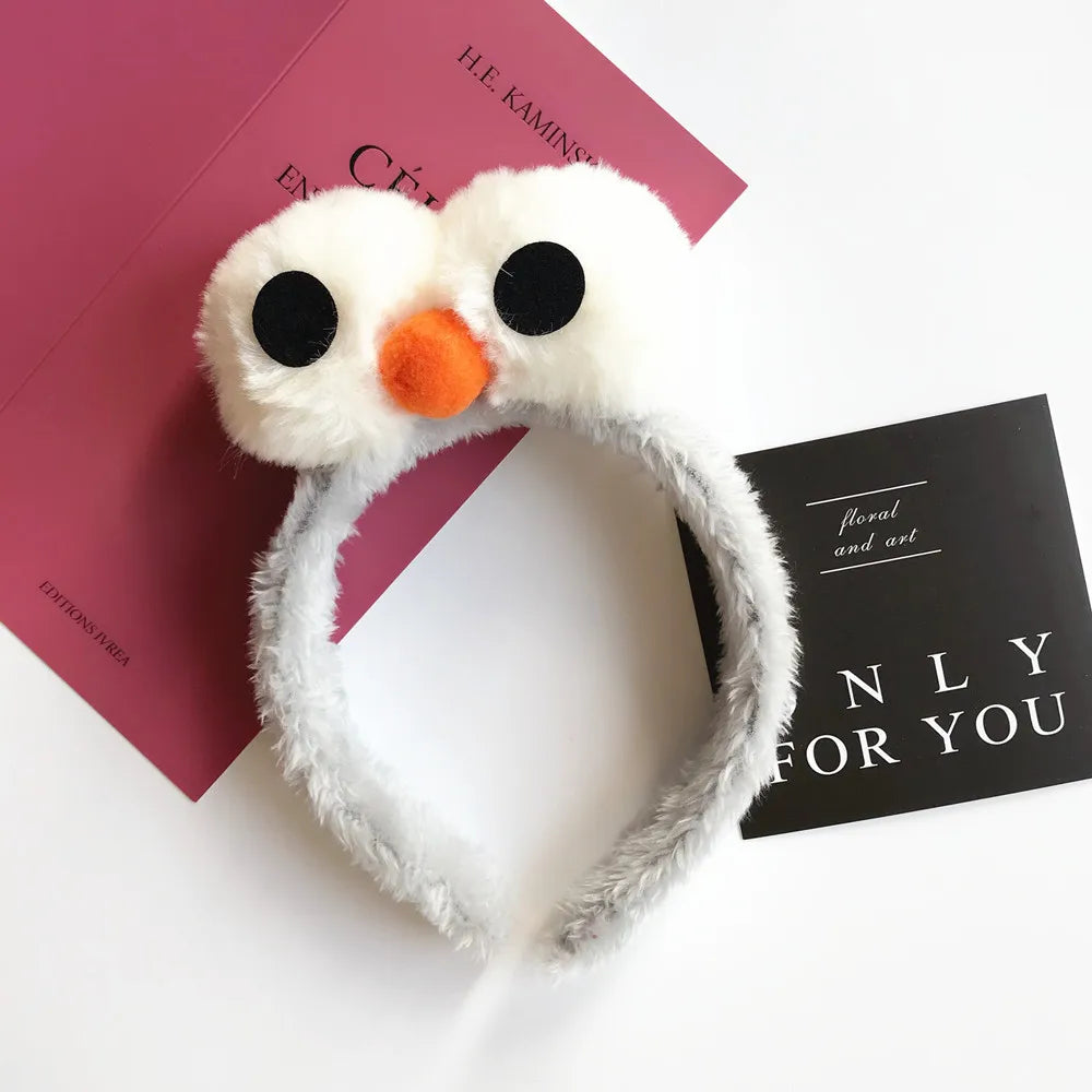Cartoon Cute Headband New Plush Big Eyes Headband Women's Face Wash Headband Children's Headwear