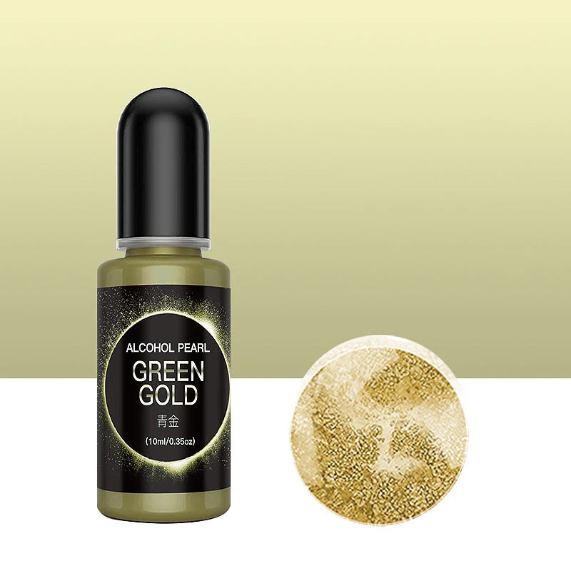 10ml Metallic Pearlescence Pigment Alcohol Liquid Art Ink Alcohol Diffusion DIY Resin Mold Colorant Dye Jewelry Making Supplies