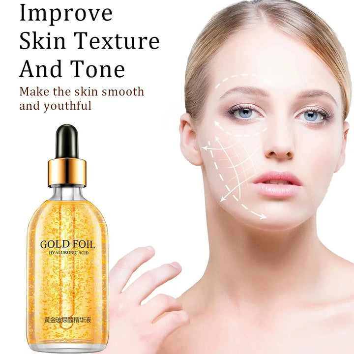 24K Gold Hyaluronic Acid & Niacinamide Face Serum – Anti-Aging, Brightening & Hydrating Skincare