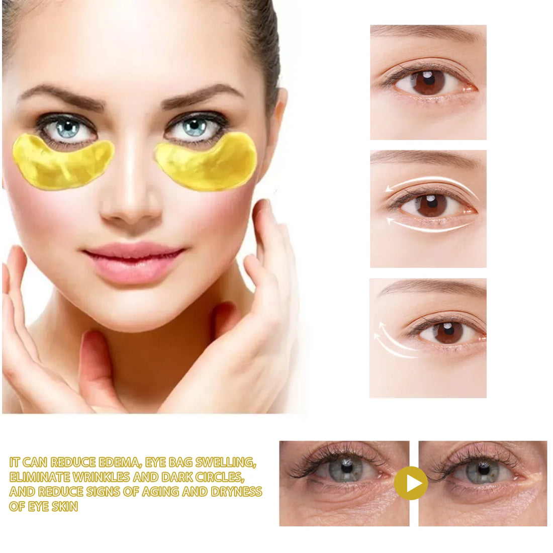 EELHOE Gold Under Eye Patches Anti-Aging Care 60pcs