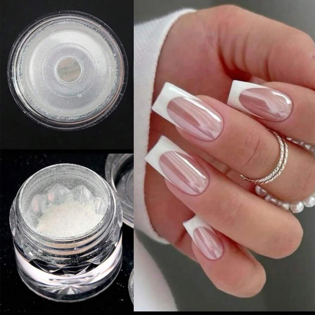 1pc Chrome Nail Powder Ice Transparent Aurora High Gloss Pearl Rainbow Color Powder Metal Pigment Nail Art Creation