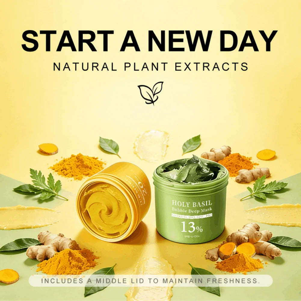 Korean Turmeric Bubble Facial Mask Exfoliating Deep Cleansing Remove Blackheads and Whiteheads Shrink Pore Oil Control Skin Care
